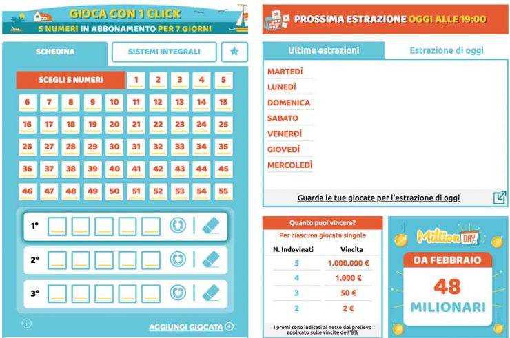 Million Day, la diretta dell'estrazione di mercoledì 29 maggio