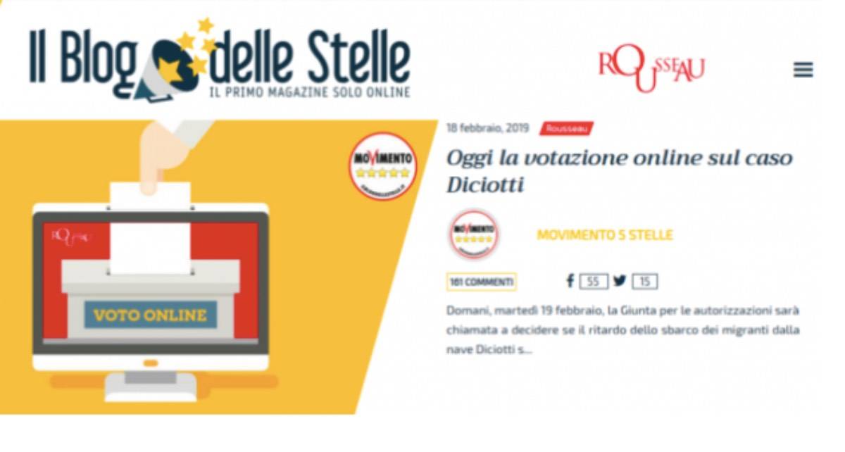 Caso Salvini-Diciotti, Rousseau vota SI: ecco cosa potrebbe accadere