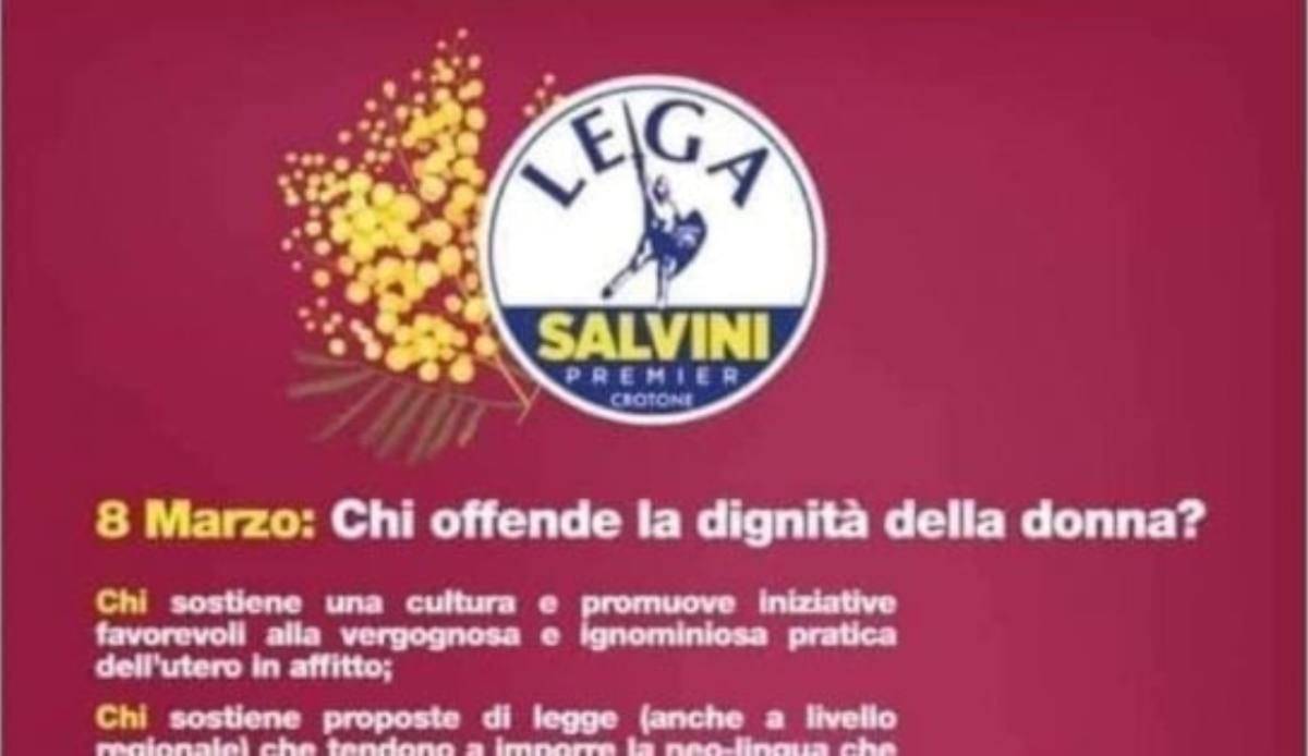 8 marzo offende dignità donna lega volantino