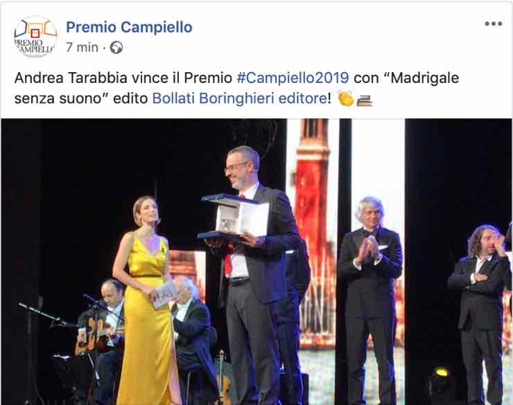 Premio Campiello 2019 | il vincitore è Andrea Tarabbia con Madrigale senza suono