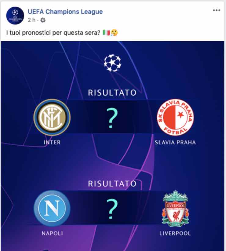 Uefa Champions League | le partite di oggi | in campo Inter e Napoli