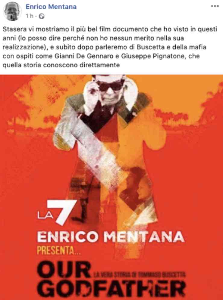 Anticipazioni | LA 7, Enrico Mentana | Tommaso Buscetta | Our Godfather