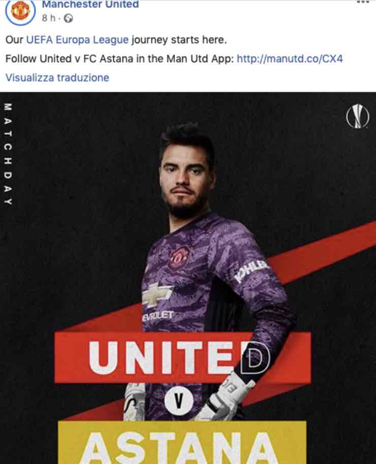 Manchester United - FC Astana | Dove vederla tv e streaming | diretta