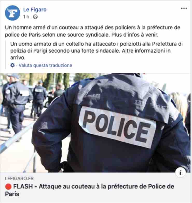 Parigi, tragedia in prefettura: il bilancio è di almeno cinque morti