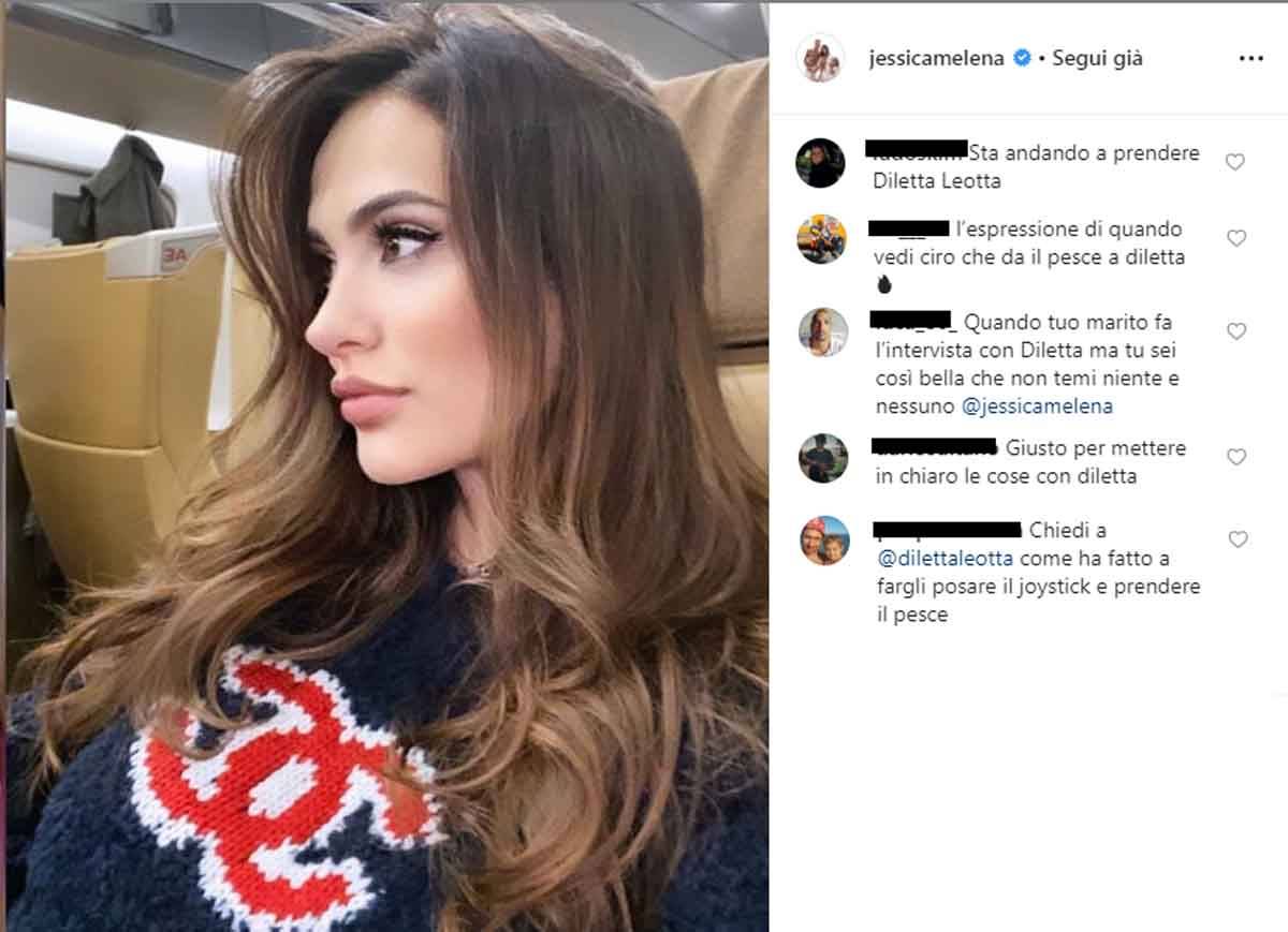 Jessica Melena in risposta a Ciro Immobile e Diletta Leotta