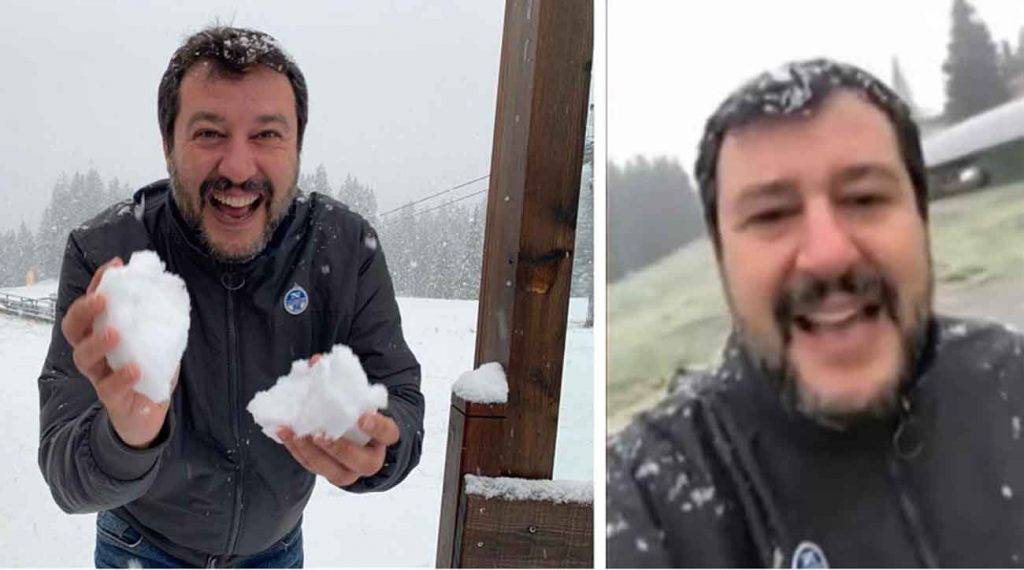 Matteo Salvini neve