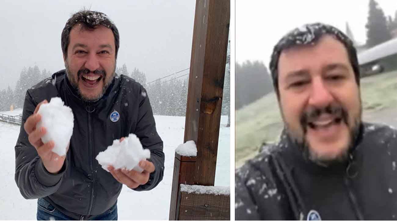 Matteo Salvini neve