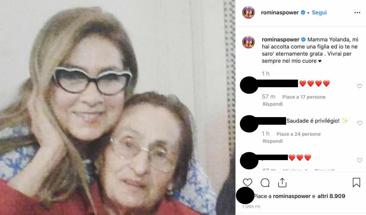 Al bano, addio mamma Jolanda: Romina Power la saluta su Instagram 