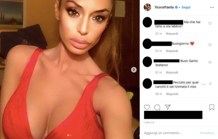 Raffaella Fico, su Instagram scollatura esplosiva: ma quante critiche