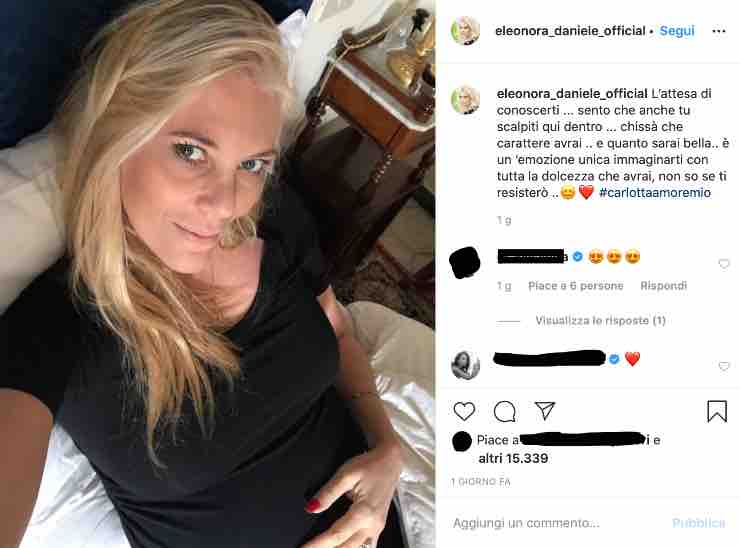 Eleonora Daniele tenerissima su Instagram: la dedica a Carlotta