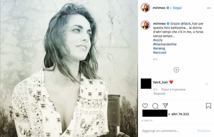 Miriam Leone su Instagram: quel dettaglio spicca, sembra una dea - FOTO
