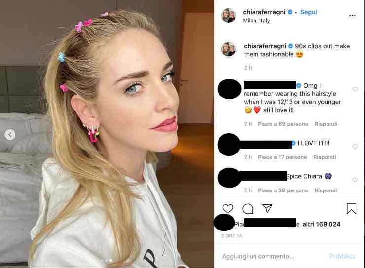 Chiara Ferragni prova un nuovo look: piovono complimenti