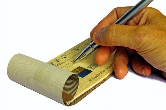 blocchetto di assegni