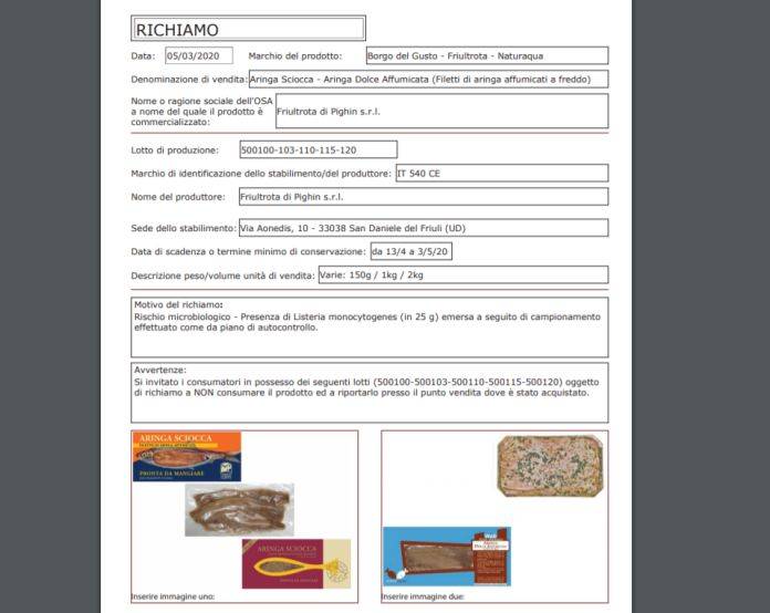 richiamo alimentare