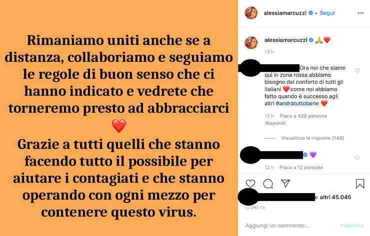 Alessia Marcuzzi - Coronavirus, l'appello: "Torneremo ad abbracciarci"
