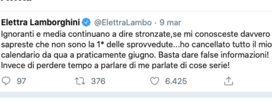 Elettra Lamborghini sotto accusa, la sua rabbia: "Basta dire str*****e!"