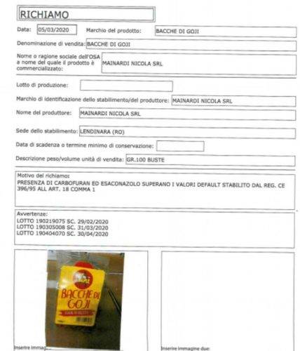 richiami alimentari