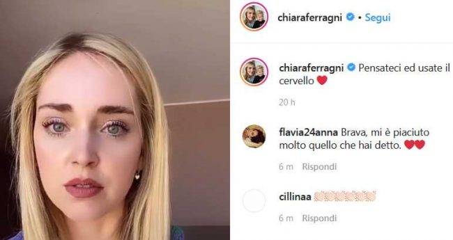 Chiara Ferragni criticata per le parole sul Covid-19, lei risponde