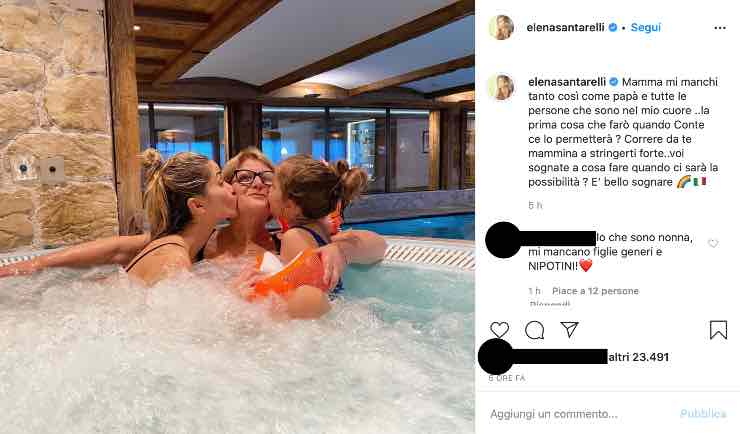 Elena Santarelli, tenera dedica alla sua mamma: "Mi manchi"