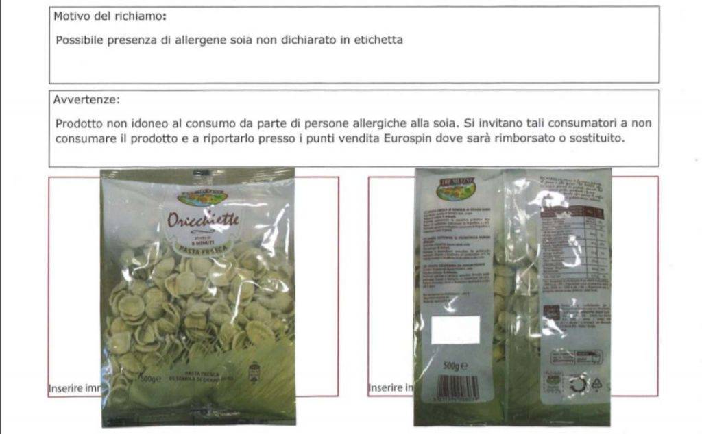 richiamo pasta fresca