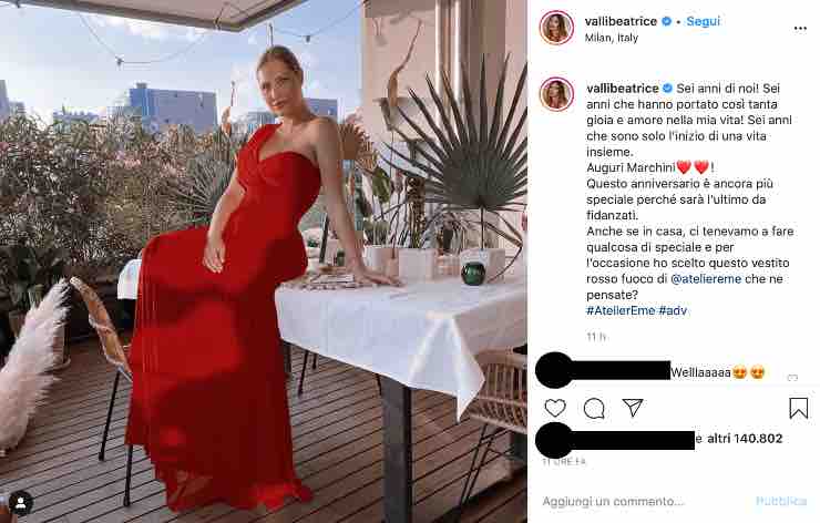 Beatrice Valli, rosso sexy dopo il parto: "Qualcosa di speciale"