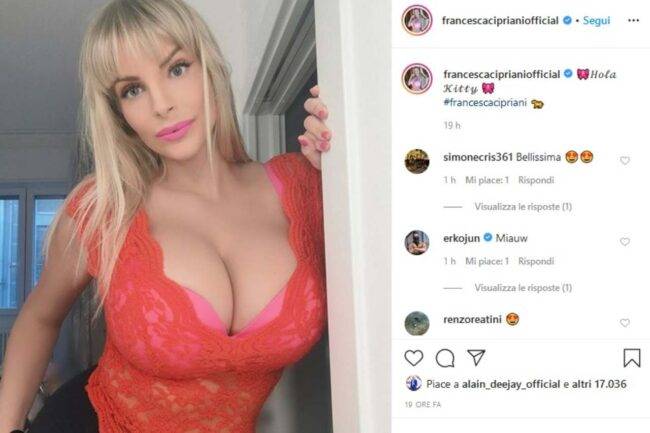 Francesca Cipriani (fonte Instagram @francescaciprianiofficial) 