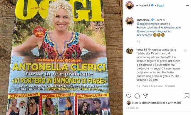 Antonella Clerici (fonte Instagram @antoclerici)