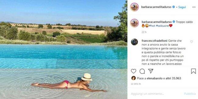 Barbara D'Urso (fonte da @carmelitabarbaradurso)