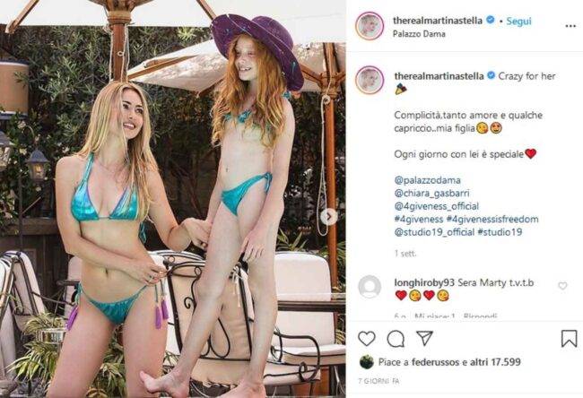 Martina Stella e Ginevra (fonte Instagram @therealmartinastella)
