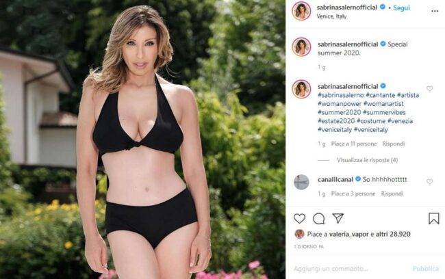Sabrina Salerno (fonte da Instagram @sabrinasalernoofficial)