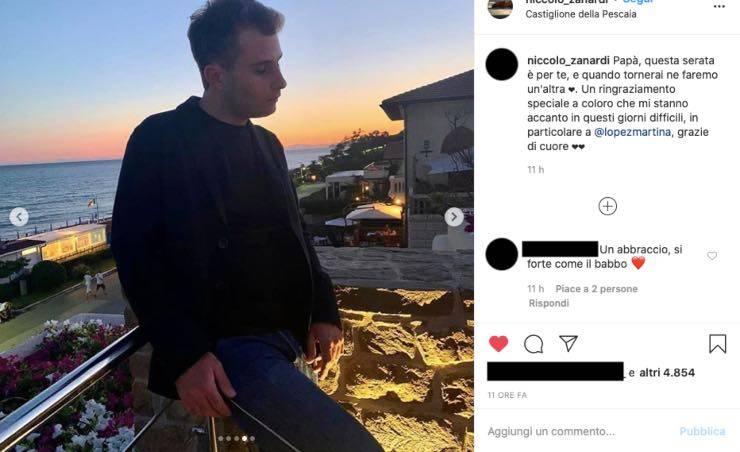 Alex Zanardi, la dedica di Niccolò toccante: "quando tornerai"