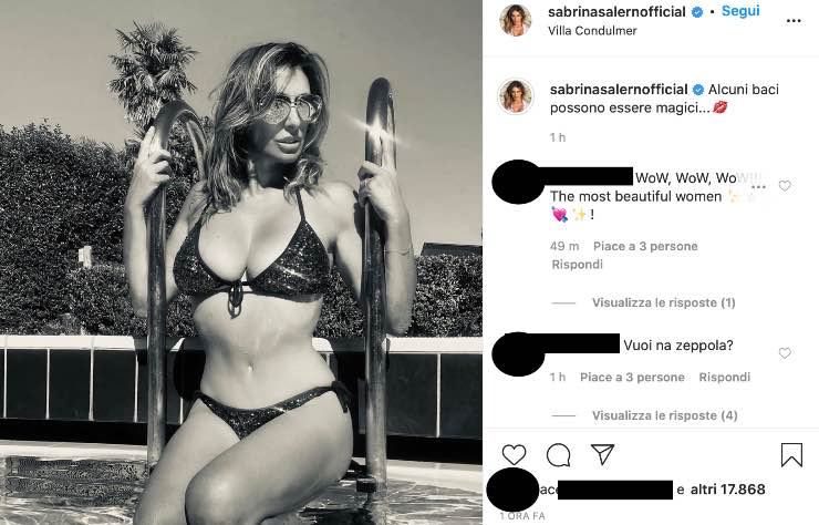 Sabrina Salerno da urlo: sirena in piscina dai “baci magici”