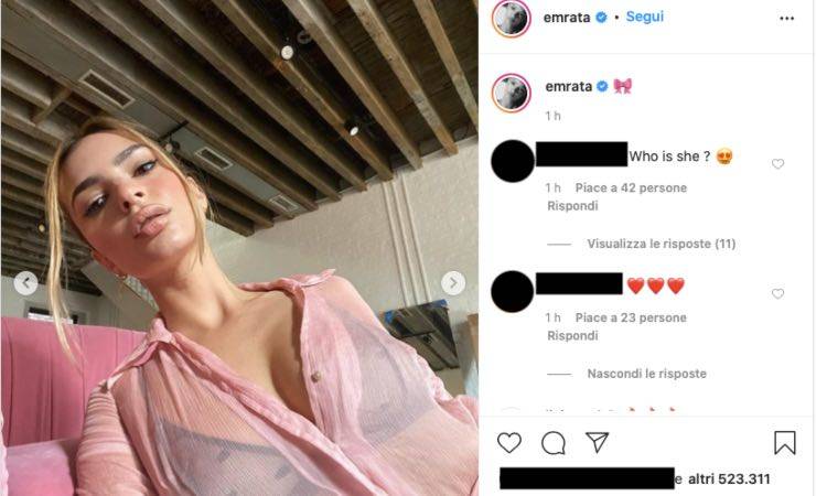 Emily Ratajkowski pantera rosa: la trasparenza infiamma i fan