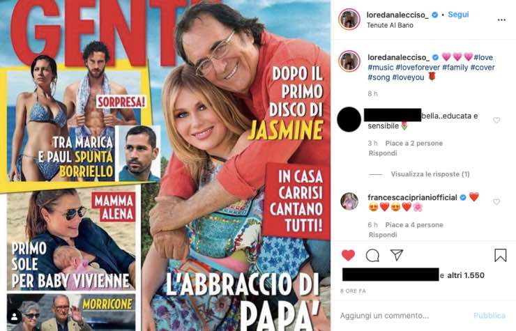 Jasmine Carrisi coccole da Albano, ma la sua storia la scriverà lei