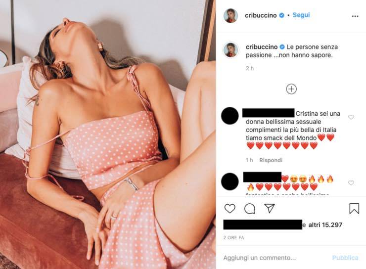 Cristina Buccino incanta ad occhi chiusi: assapora la passione