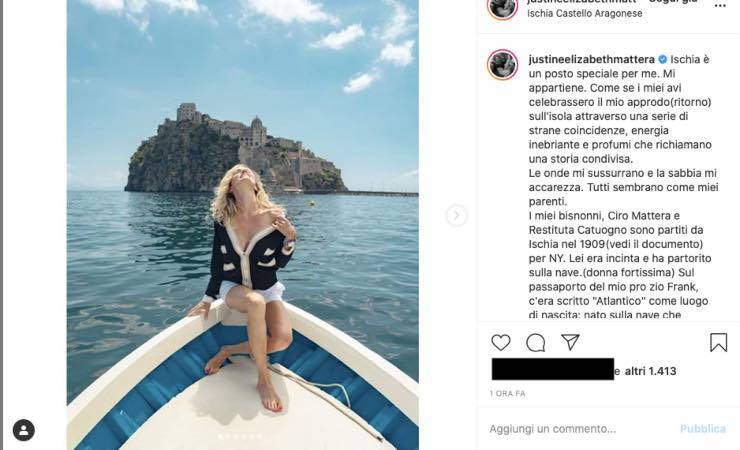 Justine Mattera emozione a Ischia: le parole toccano il cuore
