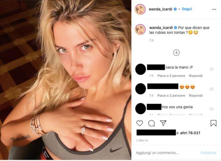 Wanda Nara selfie da urlo contro il pregiudizio: "le bionde..."