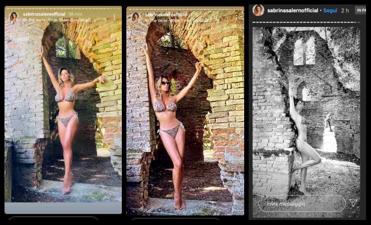 Sabrina Salerno dea sensuale in bikini: la scultura prende vita