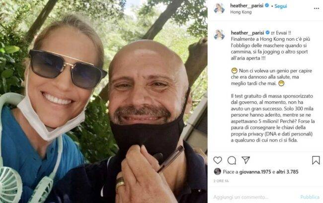 Heather Parisi insieme al marito (fonte Instagram @heather_parisi)