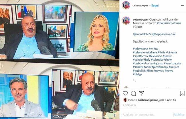Maurizio Costanzo a C'è tempo per (fonte Instagram @cetempoper)