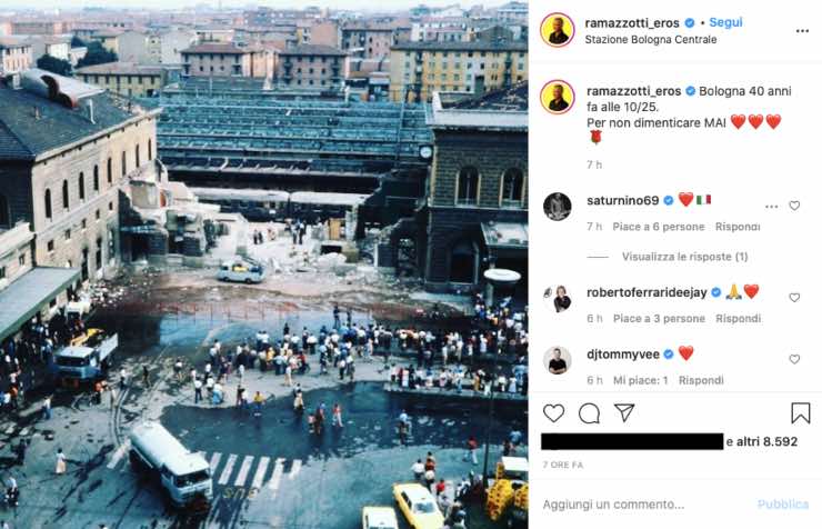 Eros Ramazzotti "per non dimenticare MAI": foto tragica e toccante