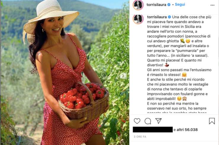 Laura Torrisi contadina sexy: commuove il ricordo della nonna
