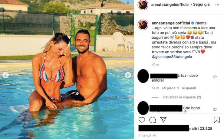 Anna Tatangelo sexy ma non è sola: "alti e bassi", lui ci sarà sempre