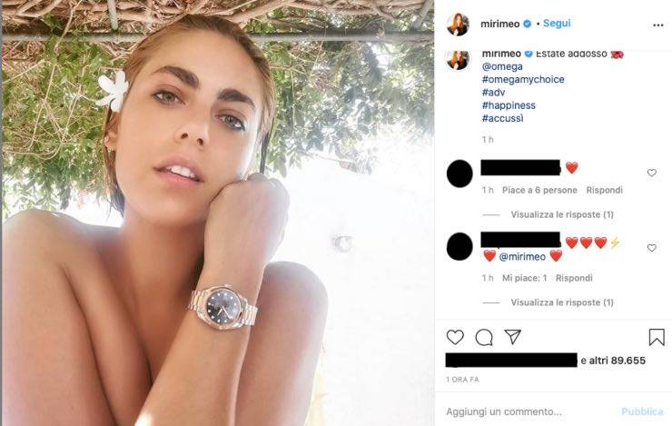 Miriam Leone, foto dal sapore di estate: quel complimento inaspettato