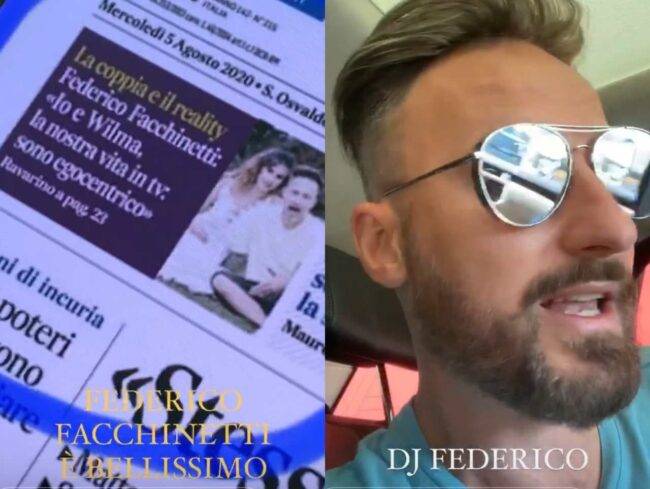 Stories di Francesco Facchinetti (fonte Instagram @frafacchinetti)