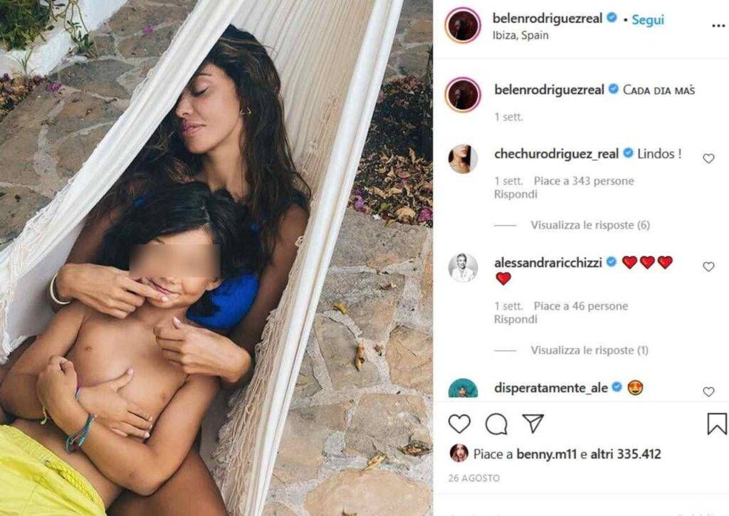 Belen e il figlio Santiago (fonte Instagram @belenrodriguezreal)