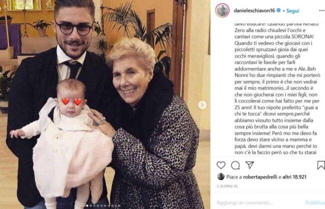 Daniele Schiavon con la nonna (fonte Instagram @danieleschiavon16)