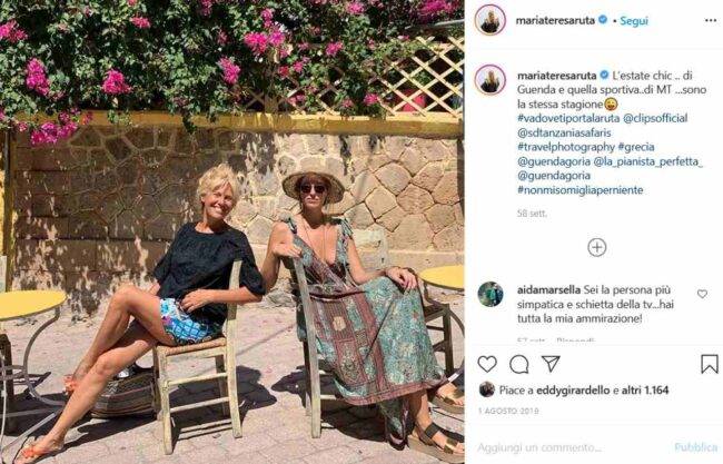 Maria Teresa Ruta con la figlia Guenda (fonte Instagram @mariateresaruta)