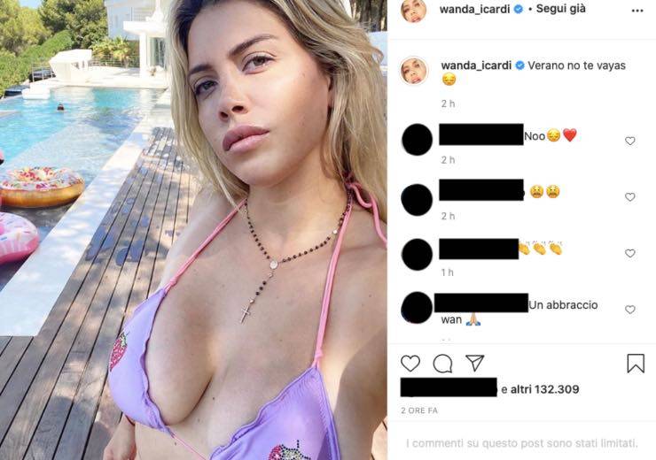 Wanda Nara micro bikini esplode: scollatura e fascino al naturale