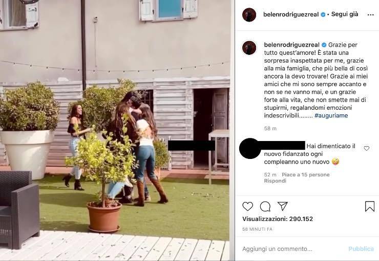 Belen Rodriguez "Grazie per tutto quest’amore": lui è l'unico assente